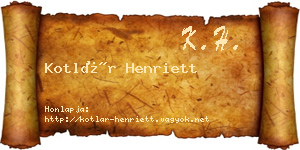 Kotlár Henriett névjegykártya